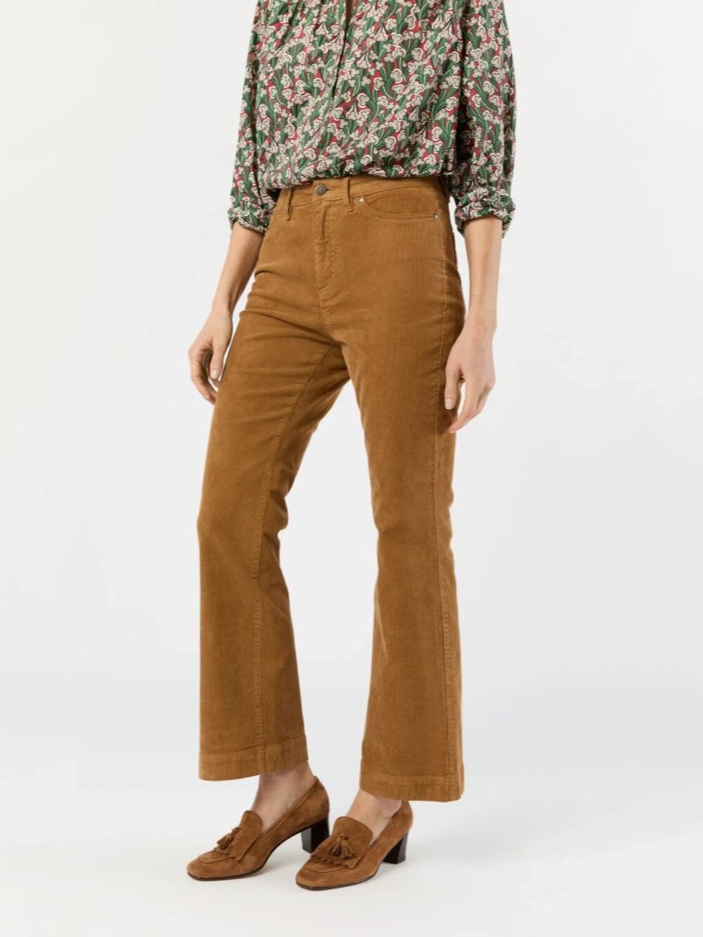 Ann Mashburn Flare Cropped 5 Pocket Corduroy Jean Pant Size 27